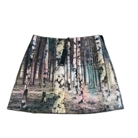 NWT Tibi Enchanted Forest Print Mini Skirt Sz4 Forestcore Luxury - Picture 3 of 7
